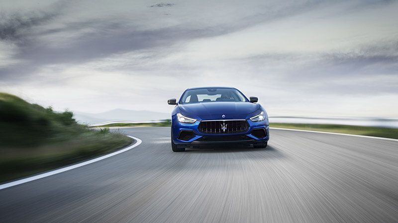 2018 Maserati Ghibli Front Driving Blue Exterior